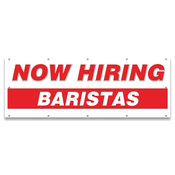 Now Hiring Baristas Banner Apply Inside Accepting Application Single Sided